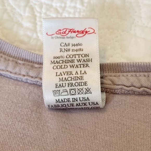 Ed Hardy by Christian Audigier Graphic Bird and Flower Tee T Shirt - Medium - Picture 8 of 13